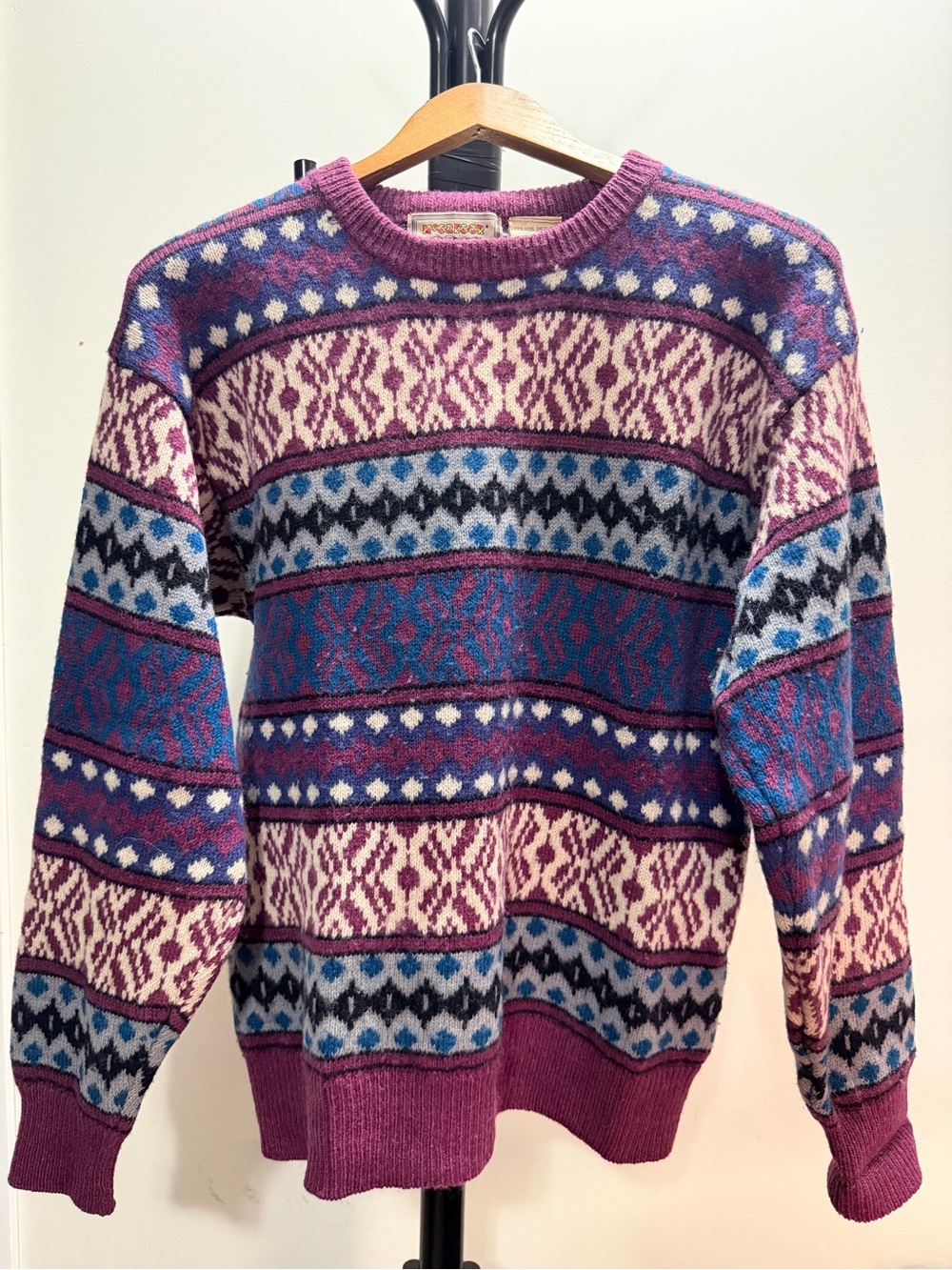 Vintage McGregor Mens 100% Shetland Wool Fair Isle Size Medium